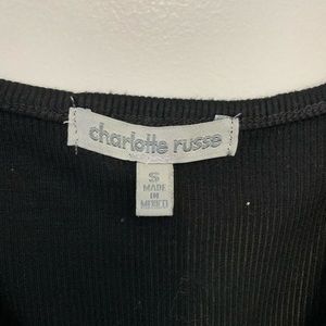 Black Charlotte Russe Cropped Tank Top